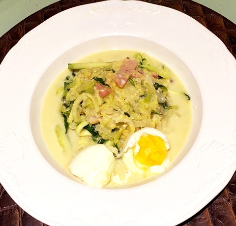 ダイエットシェイク活用レシピ　ローカロ満腹カルボナーラ